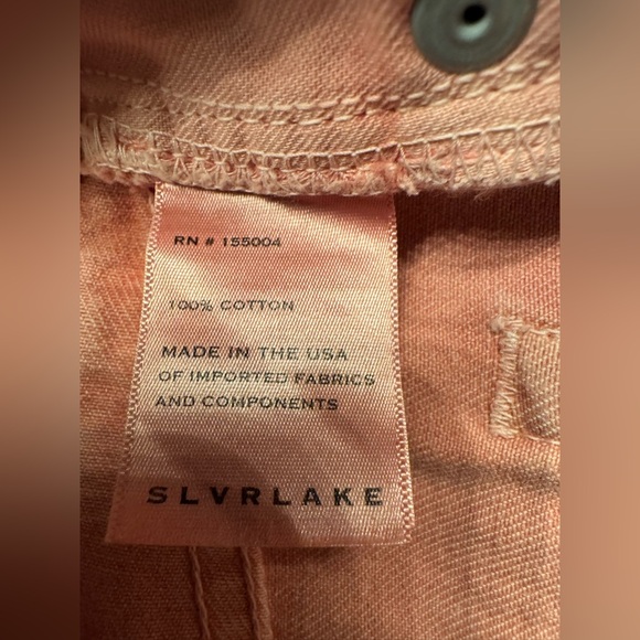 SLVRLAKE Grace Ankle Cropped Dusty Pink Women’s  Flare Wide Leg Jeans Size 24 - Picture 14 of 14